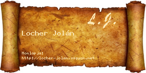 Locher Jolán névjegykártya