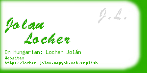 jolan locher business card