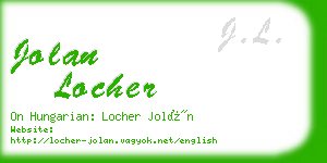 jolan locher business card